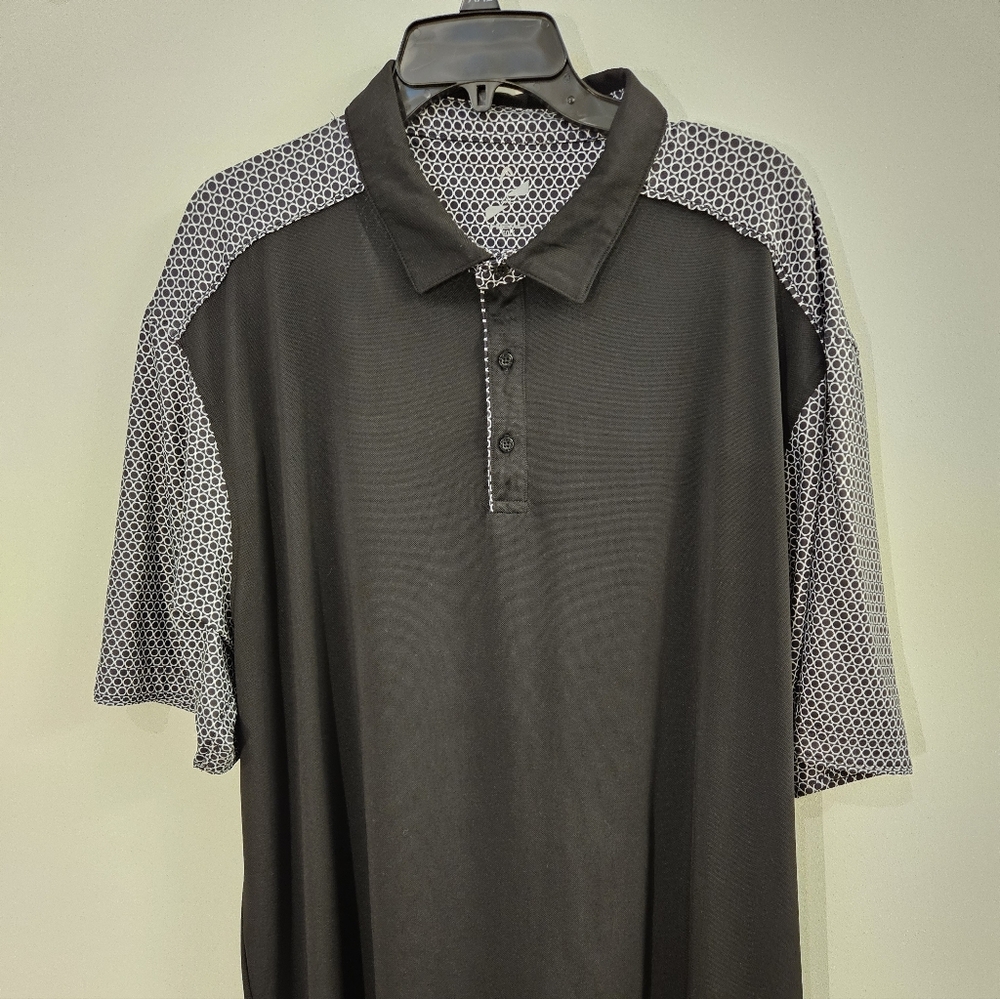 Men's Black and White Golf Polo Shirt